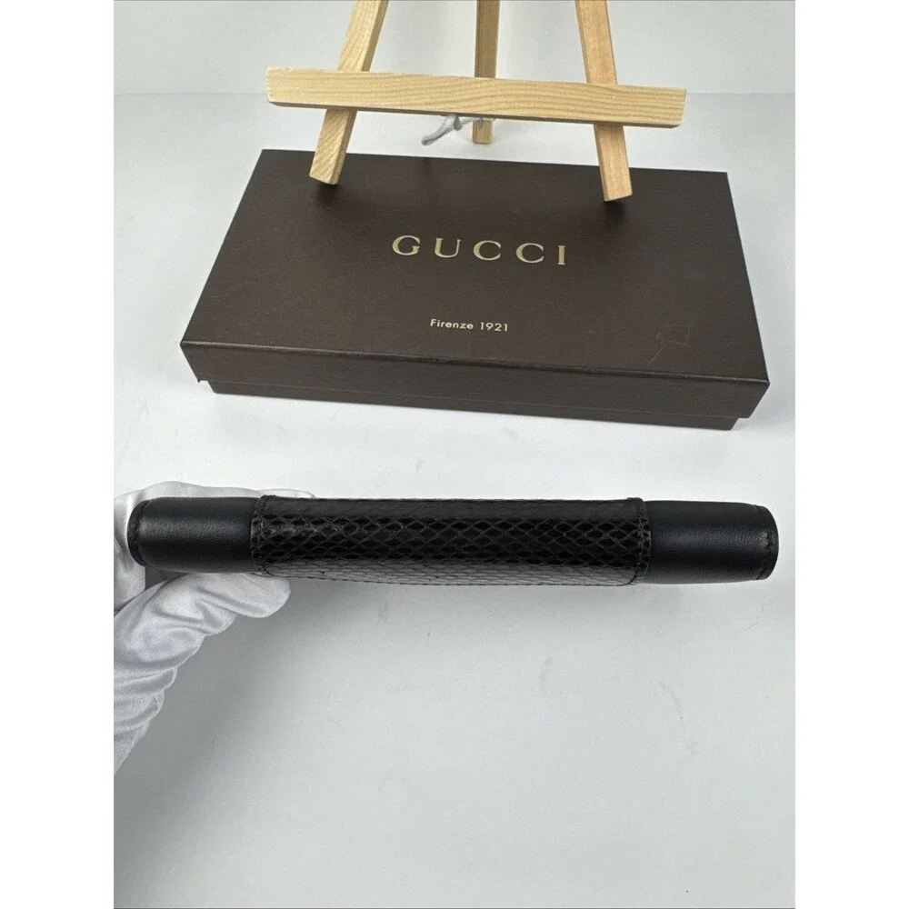 GGucci Bi-fold Long Wallet Python Snake Skin Leather Black - Picture 15 of 16